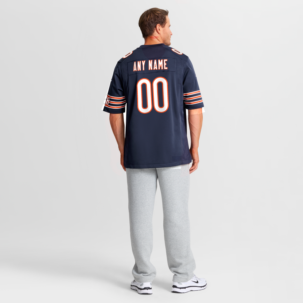 Chicago Bears Navy Custom Game Football Jersey