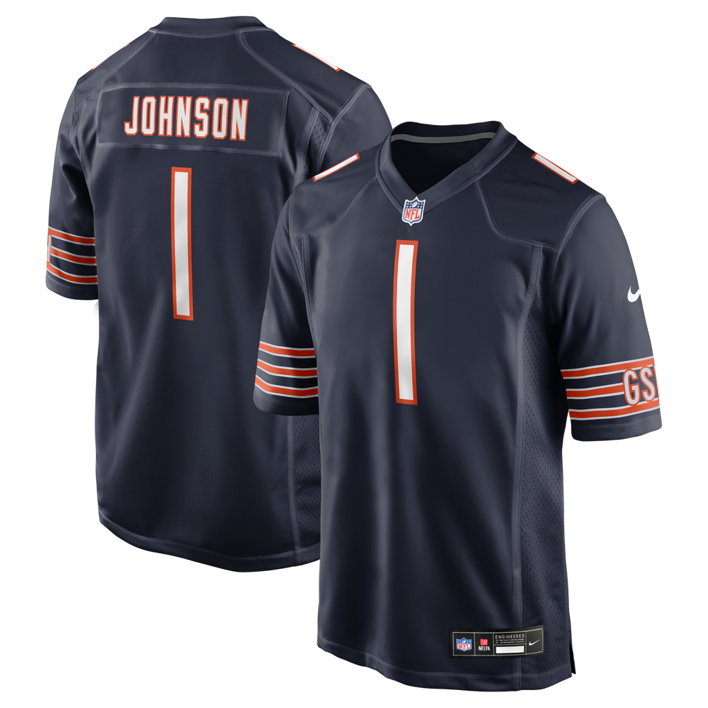 Chicago Bears Jaylon Johnson Navy Game Football Jersey