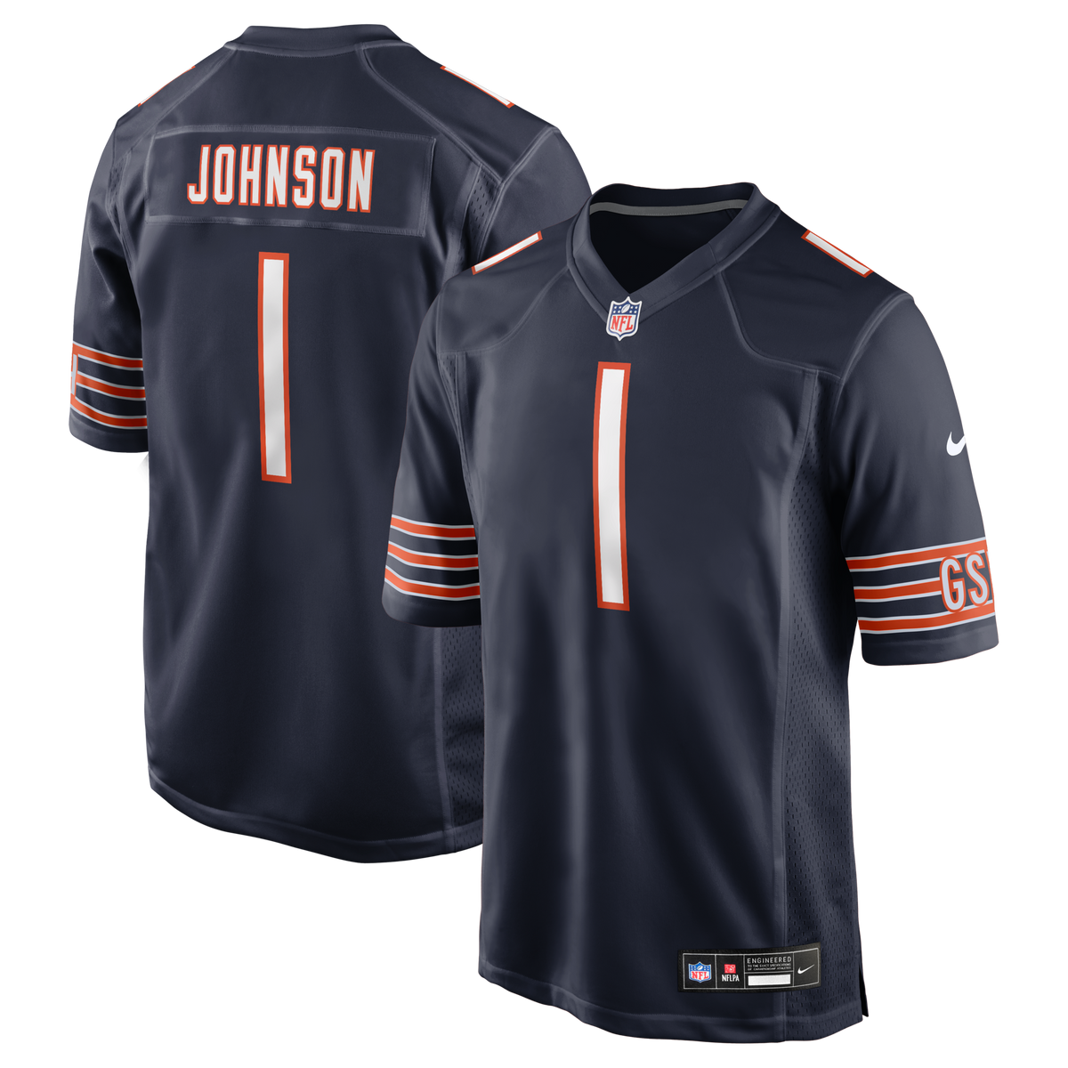 Chicago Bears Jaylon Johnson Navy Game Football Jersey