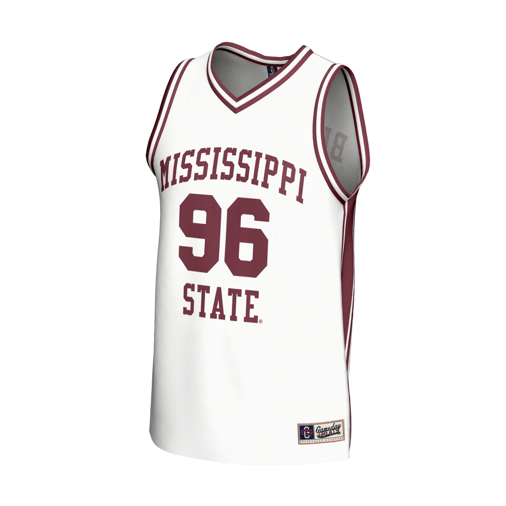 White Mississippi State Bulldogs Lightweight Collegiate Basketball Fashion Jersey