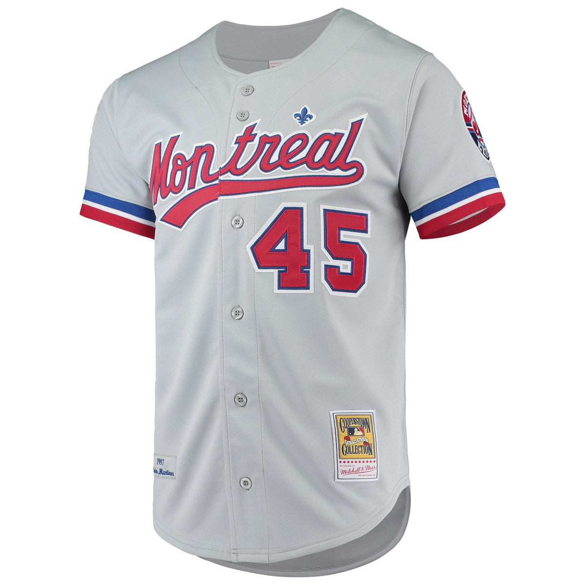 Montreal Expos Pedro Martinez Gray Cooperstown Collection Baseball Jersey