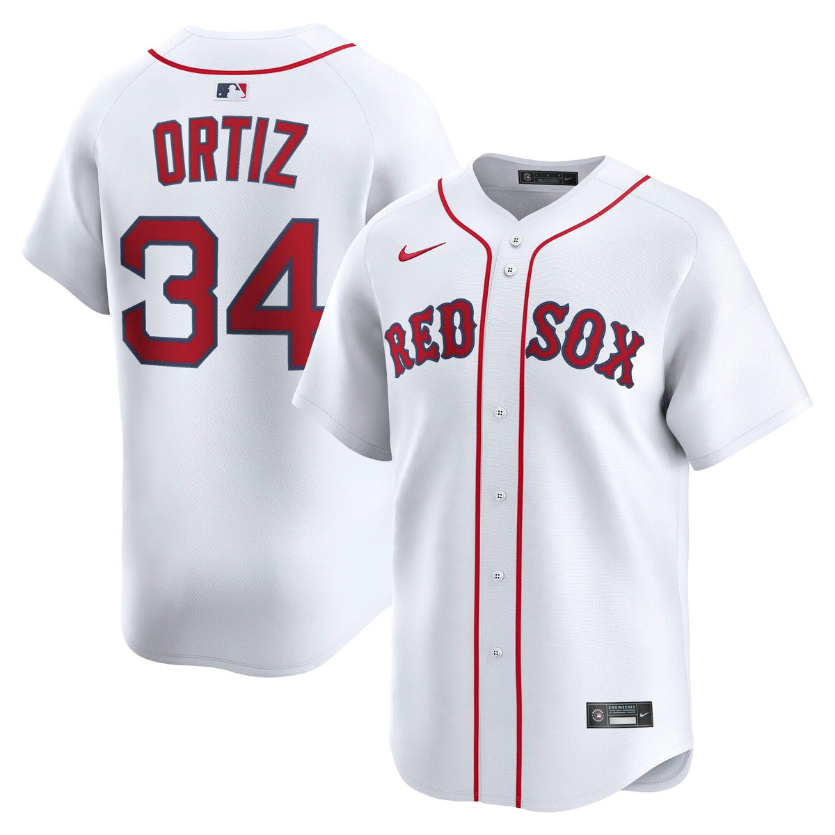Boston Red Sox David Ortiz White Home Limited Baseball Jersey