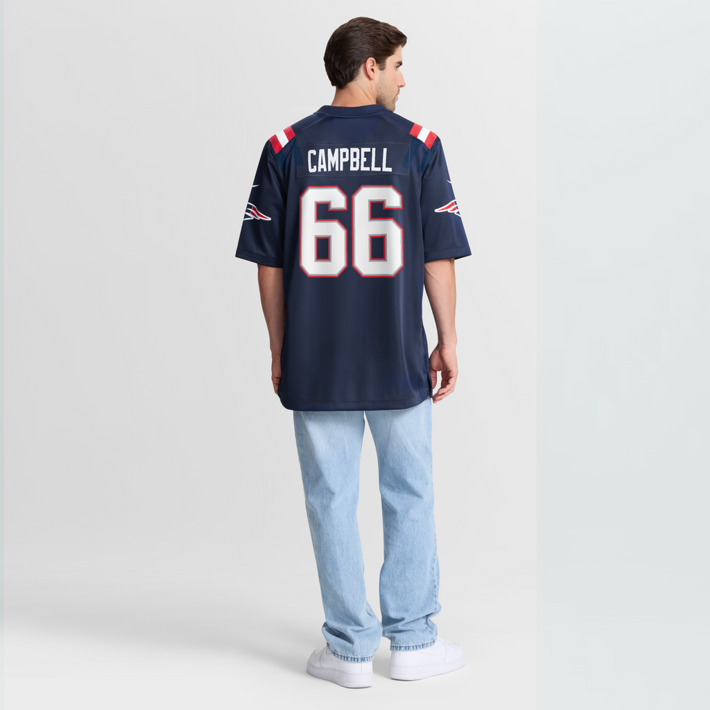 New England Patriots Will Campbell Navy Team Game Football Jersey