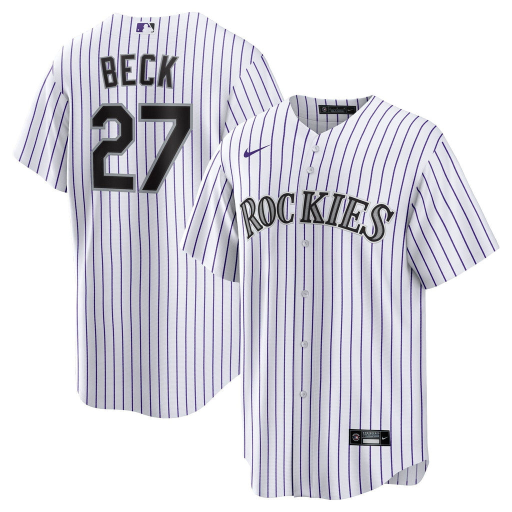 Colorado Rockies Jordan Beck White Home Replica Baseball Jersey