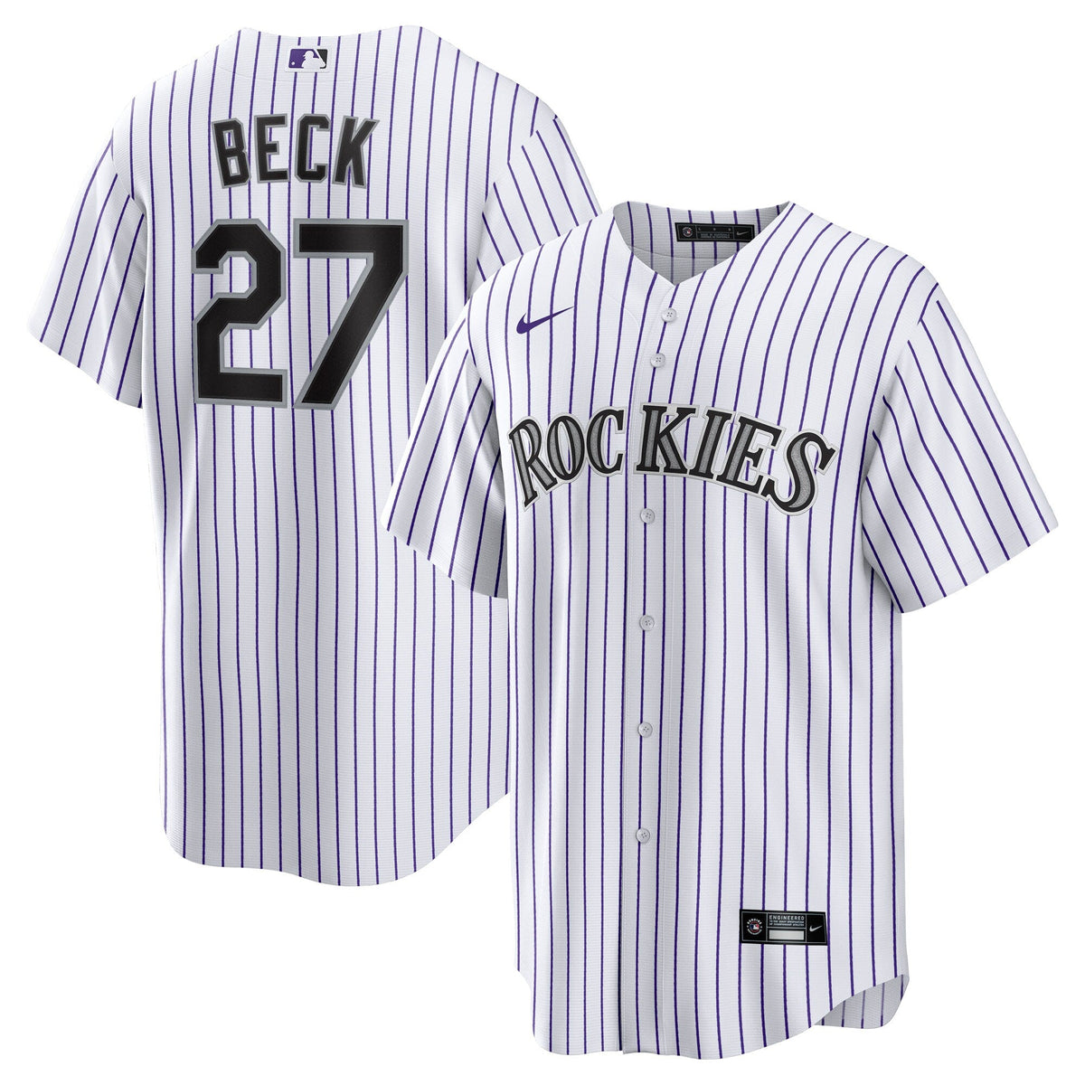 Colorado Rockies Jordan Beck White Home Replica Baseball Jersey