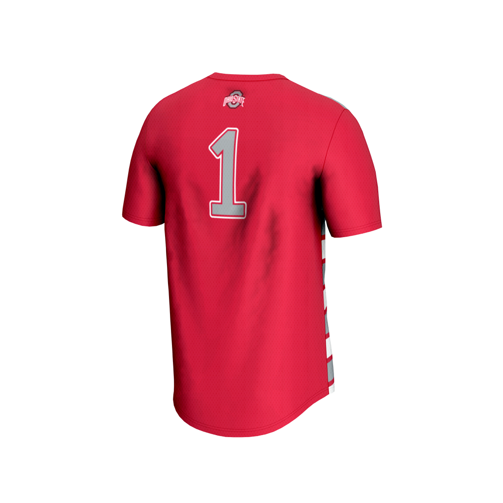 #1 Scarlet Ohio State Buckeyes Lightweight Soccer Fashion Jersey