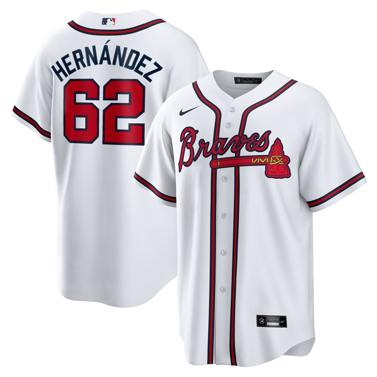 Atlanta Braves Daysbel Hernandez White Home Replica Baseball Jersey