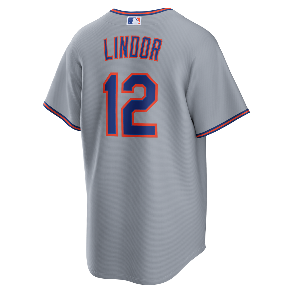 New York Mets Francisco Lindor Gray Road Replica Baseball Jersey