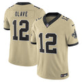 New Orleans Saints Chris Olave Gold Alternate Gameday Golds Alternate Vapor F.U.S.E. Limited Football Jersey