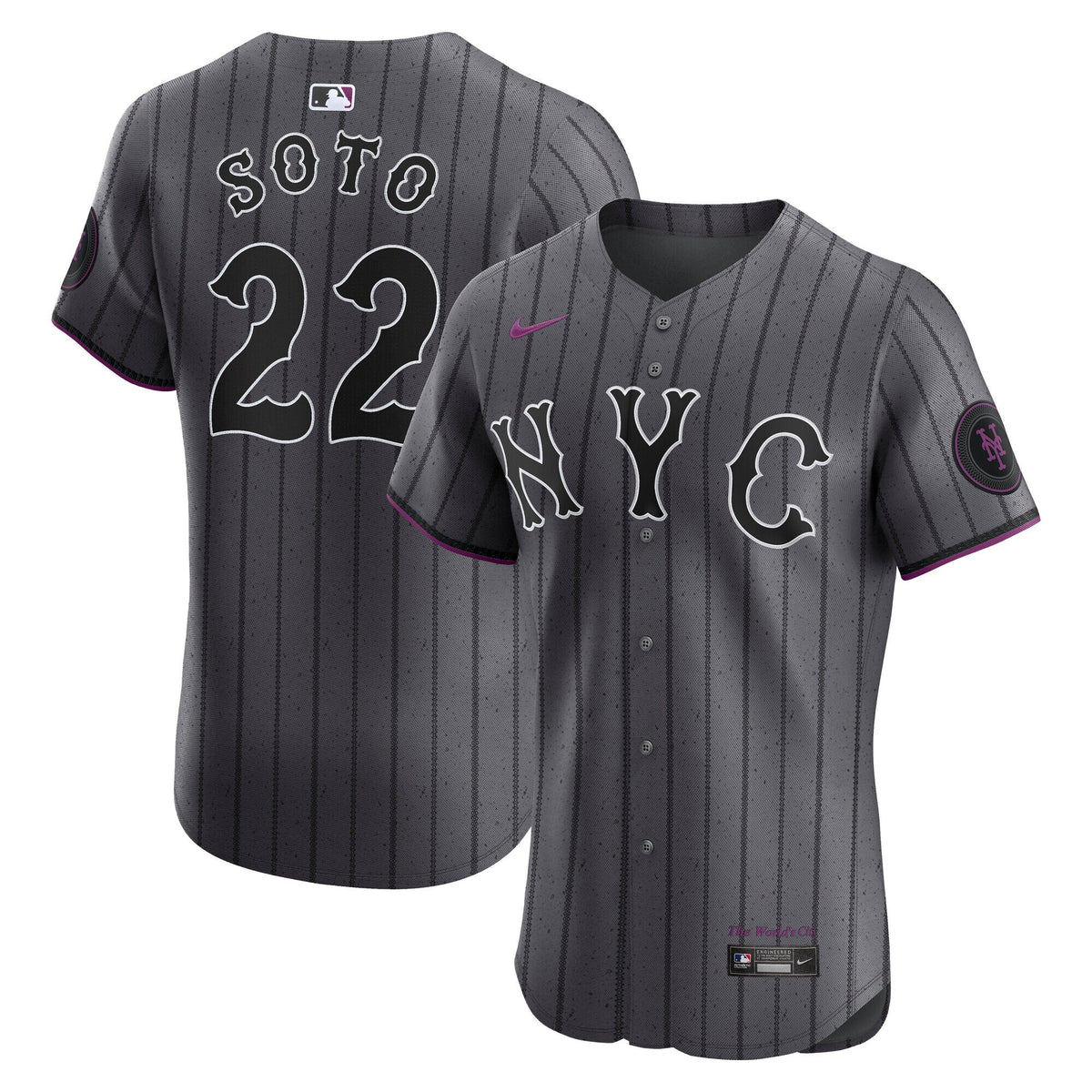 New York Mets Juan Soto Gray City Connect Elite Baseball Jersey