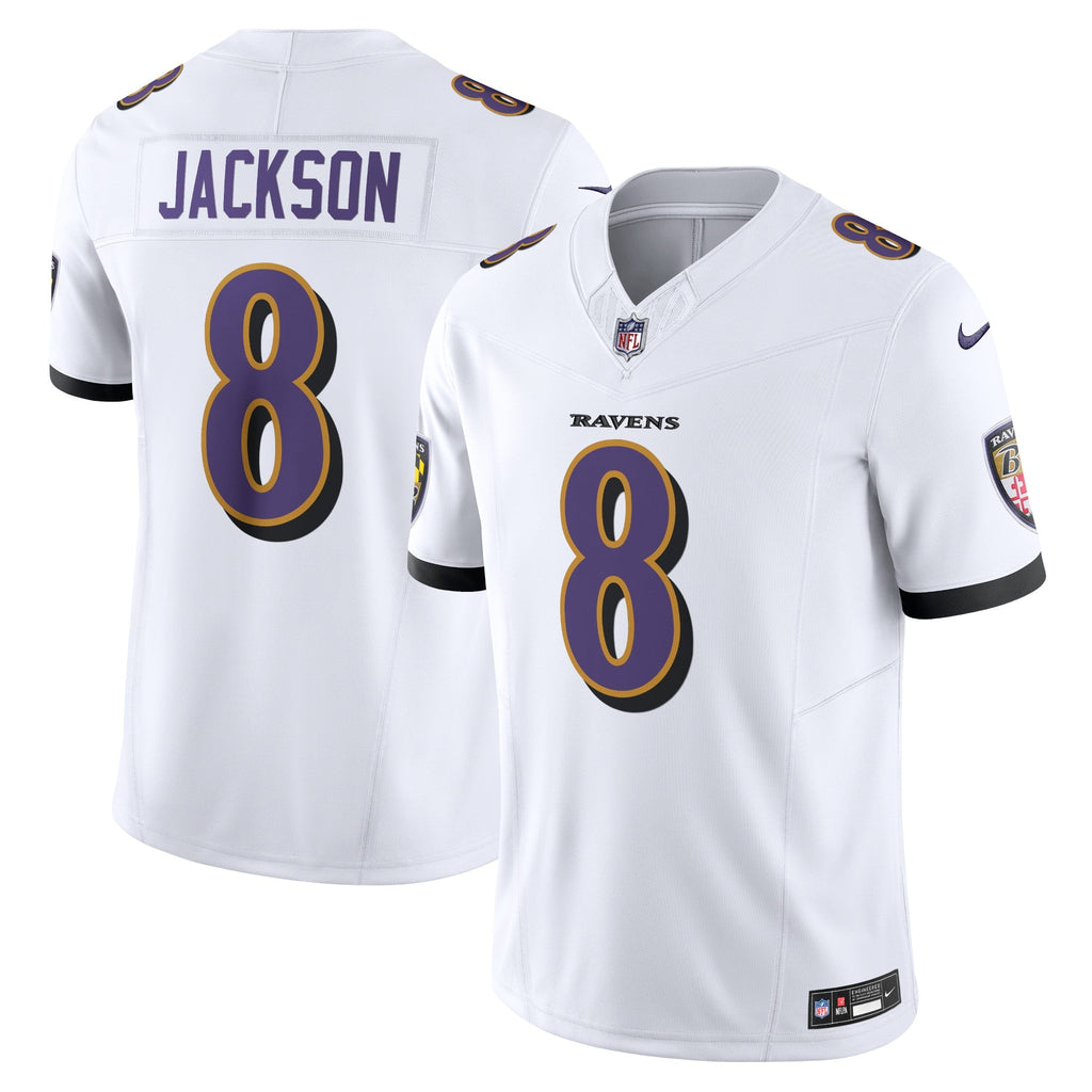 Baltimore Ravens Lamar Jackson White Vapor F.U.S.E. Limited Football Jersey