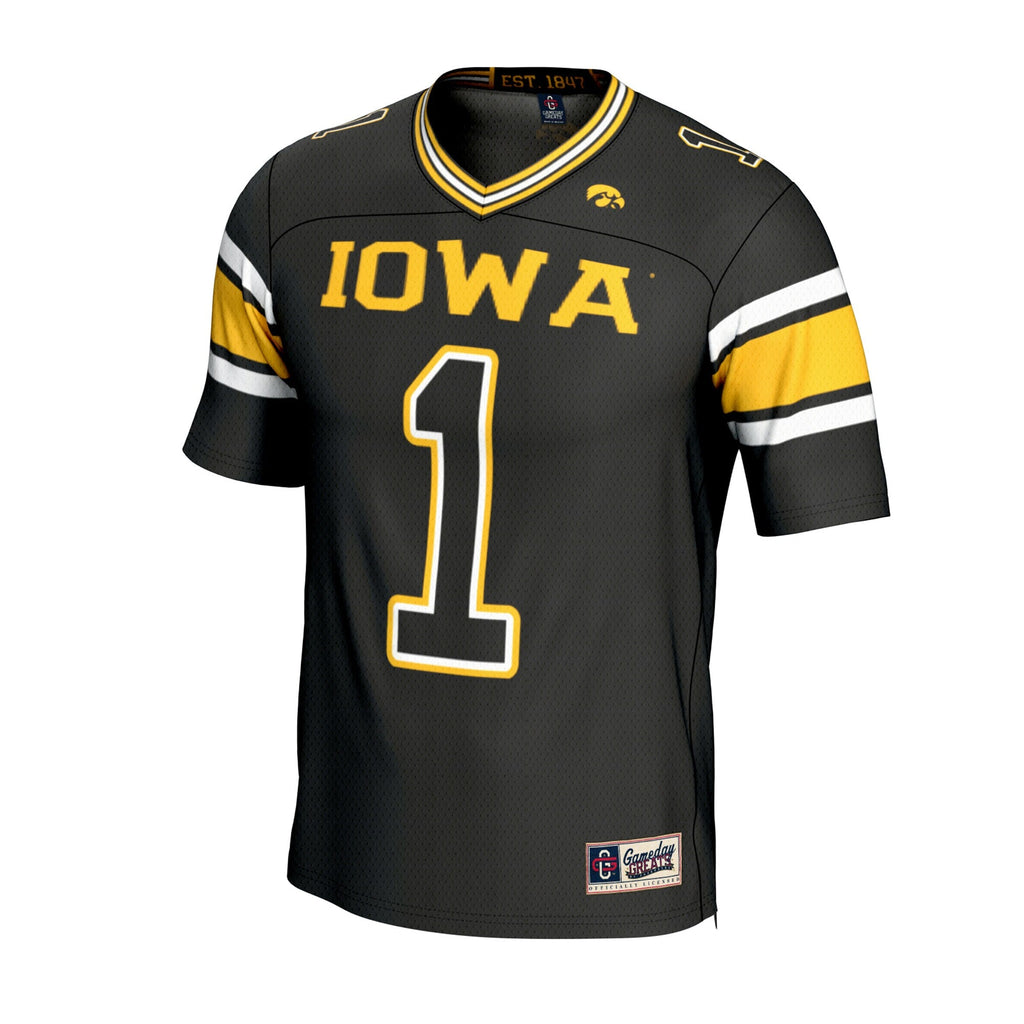 Iowa Hawkeyes Lightweight Collegiate Football Fashion Jersey - Black
