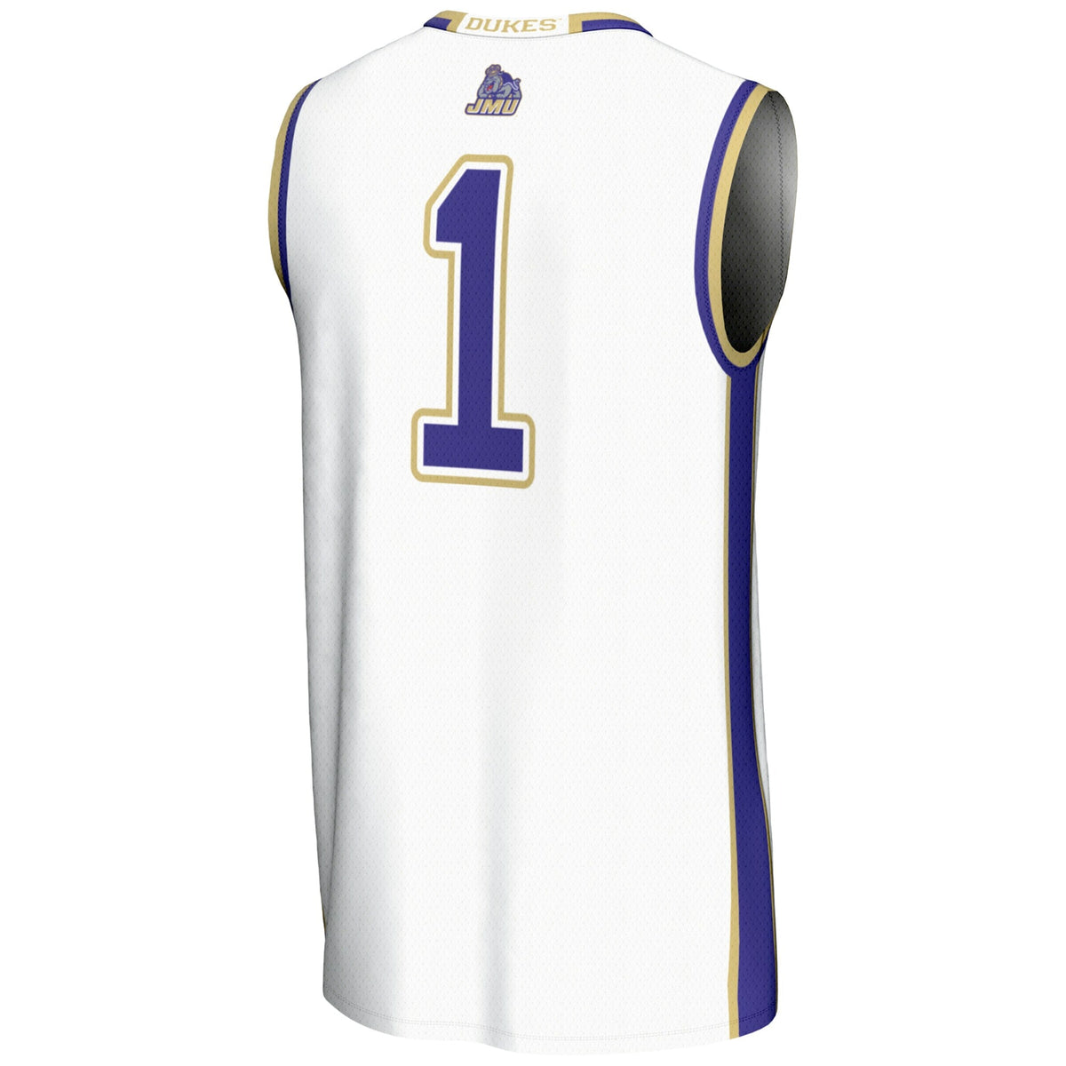 #1 James Madison Dukes Lightweight Basketball Jersey - White