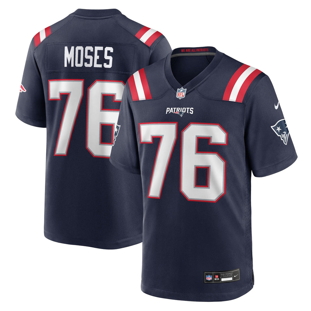 New England Patriots Morgan Moses Navy Team Game Football Jersey