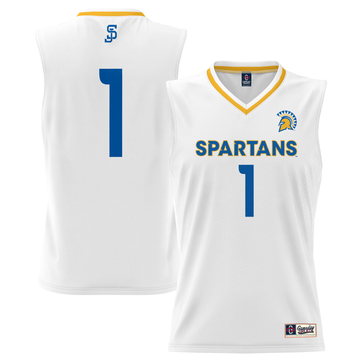 #1 San Jose State Spartans Lightweight Basketball Jersey - White