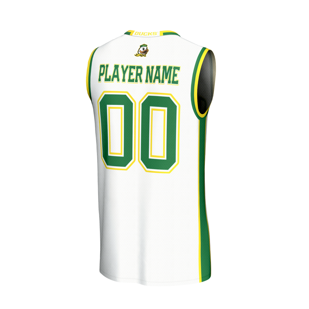 Oregon Ducks Lightweight Collegiate Basketball NIL Pick-A-Player Fashion Jersey - White