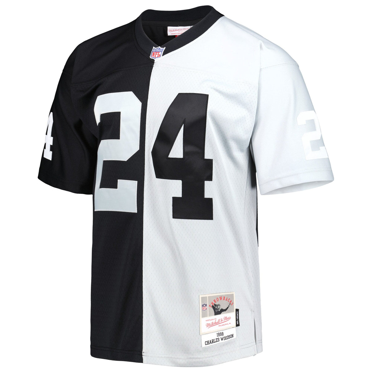Las Vegas Raiders Charles Woodson Black/Silver 1998 Split Legacy Replica Football Jersey