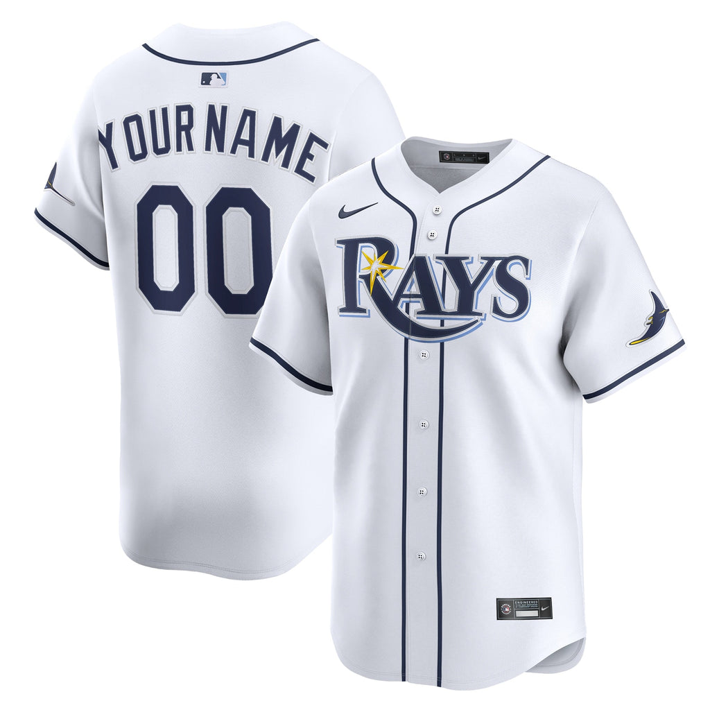 Tampa Bay Rays White Home Limited Custom Baseball Jersey