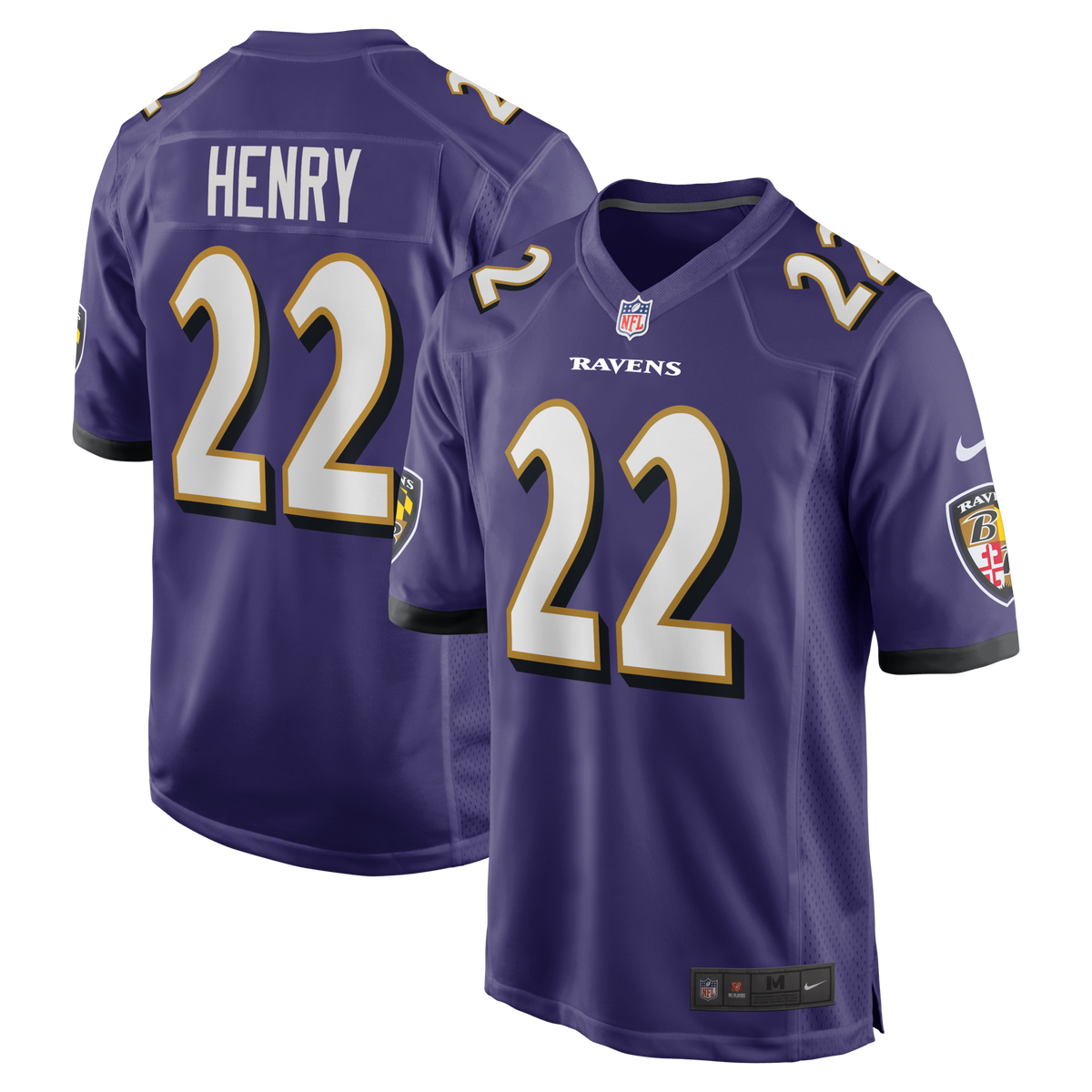 Baltimore Ravens Derrick Henry Purple Game Player Football Jersey