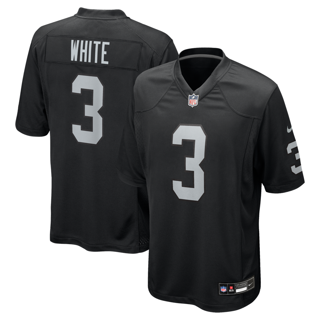 Las Vegas Raiders Zamir White Black Team Game Football Jersey