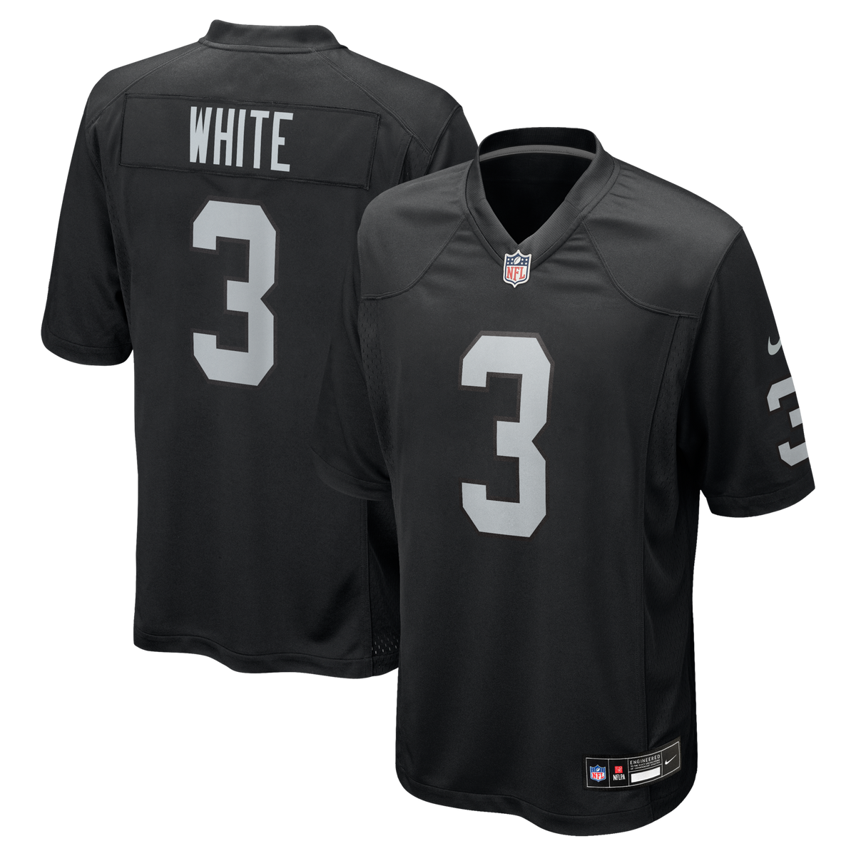 Las Vegas Raiders Zamir White Black Team Game Football Jersey