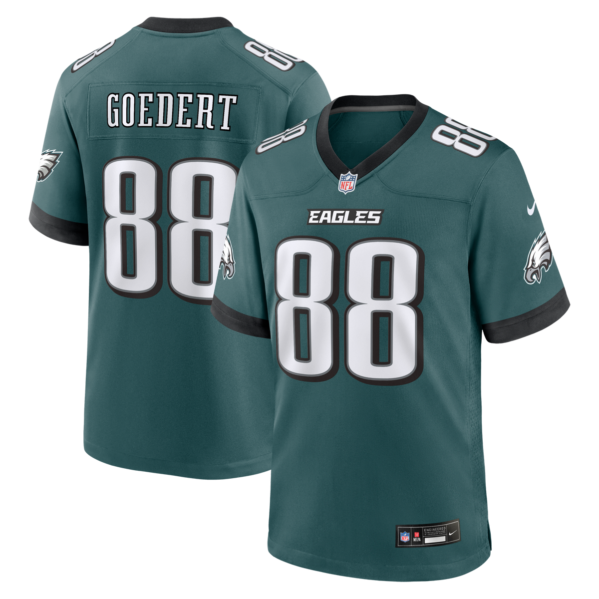Philadelphia Eagles Dallas Goedert Midnight Green Team Game Football Jersey