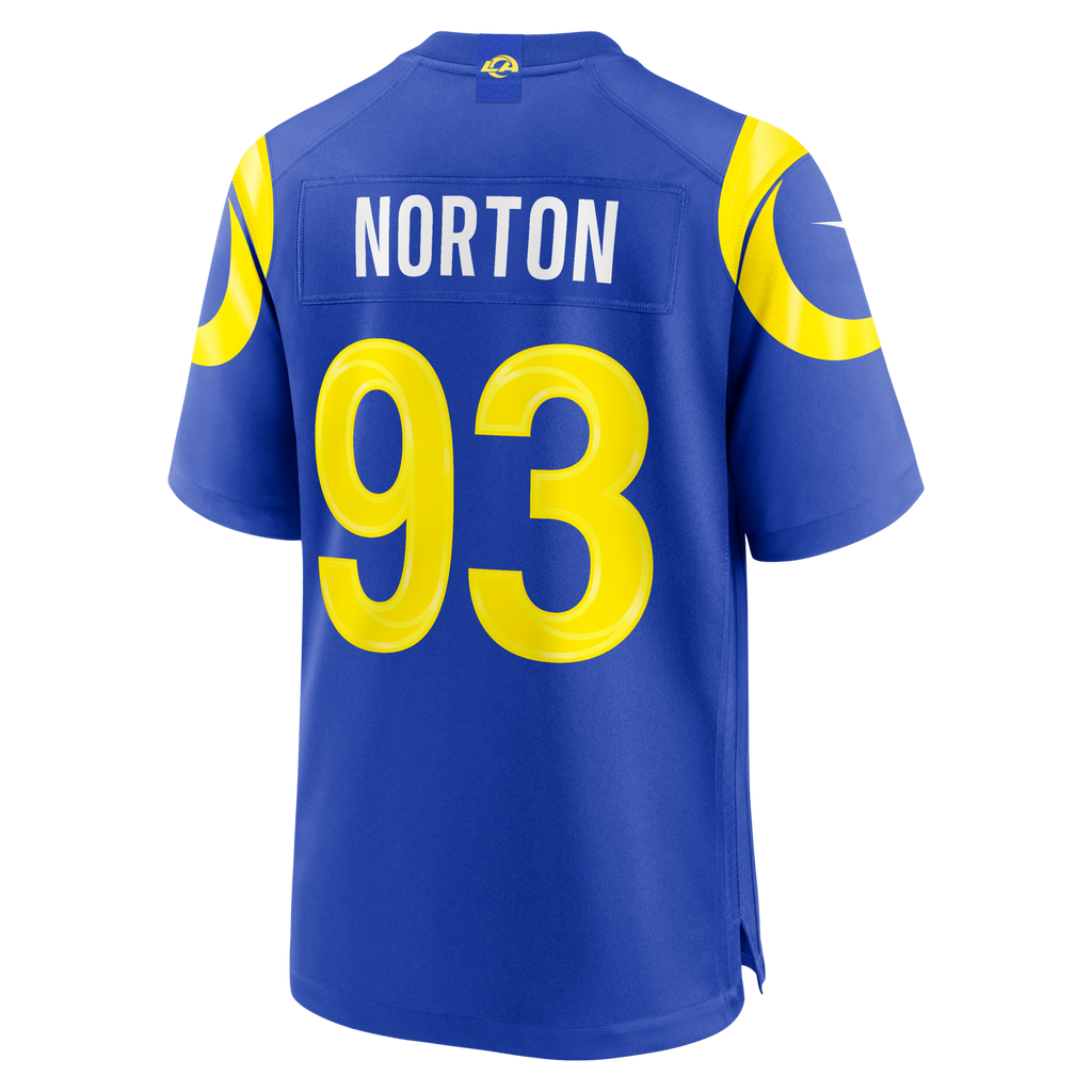 Los Angeles Rams Bill Norton Royal Team Game Football Jersey