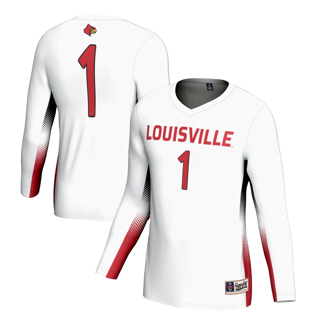 #1 Louisville Cardinals Lightweight Volleyball Jersey - White