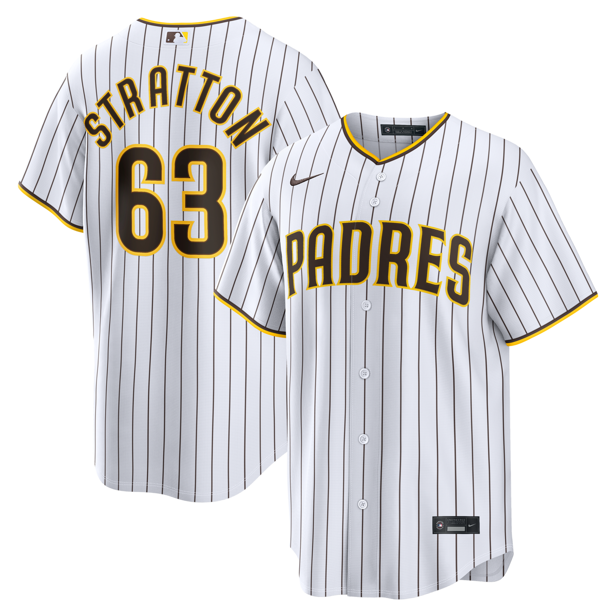 San Diego Padres Hunter Stratton White Home Replica Baseball Jersey