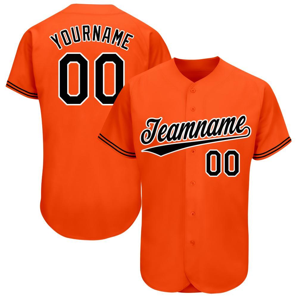 Custom Baseball Jersey - Orange Black-White
