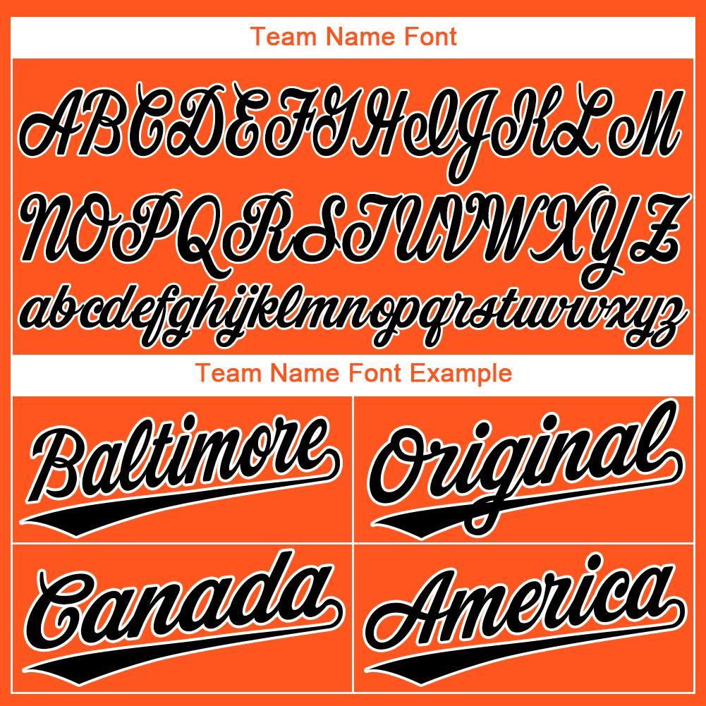 Custom Baseball Jersey - Orange Black-White