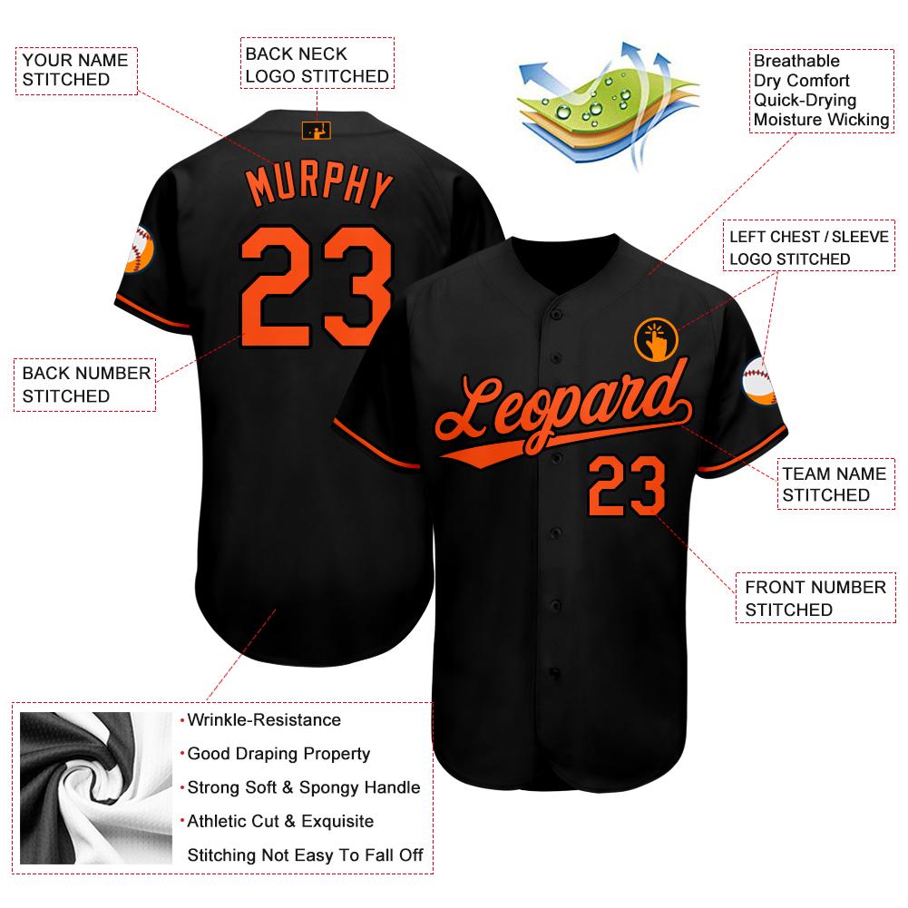 Custom Baseball Jersey - Black Orange