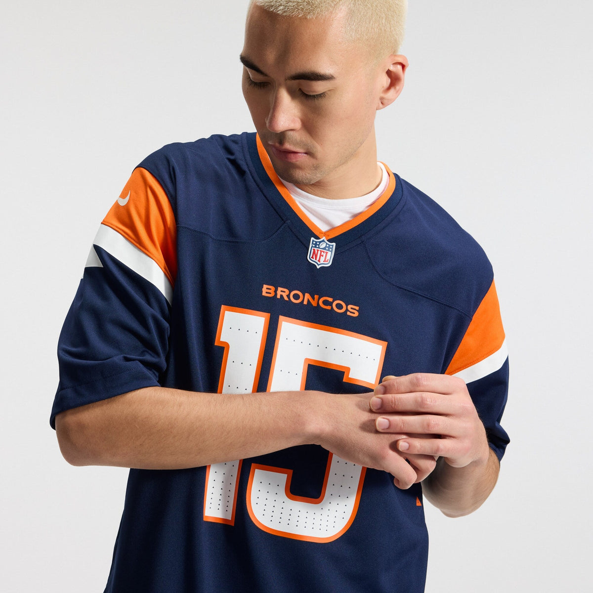 Denver Broncos Nik Bonitto Navy Alternate Game Football Jersey