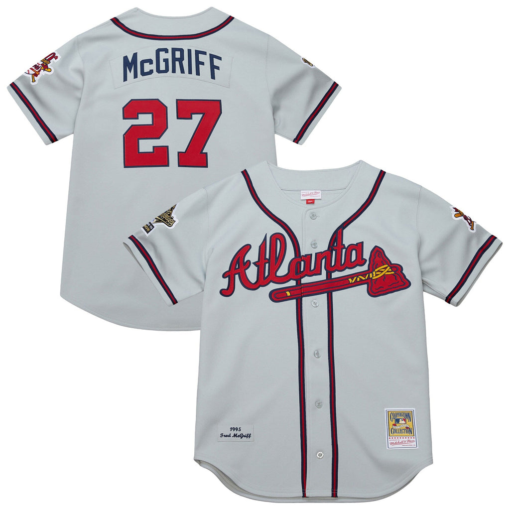 Atlanta Braves Fred McGriff Gray 1995 Throwback Baseball Jersey