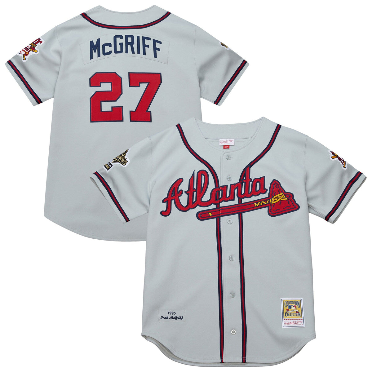 Atlanta Braves Fred McGriff Gray 1995 Throwback Baseball Jersey