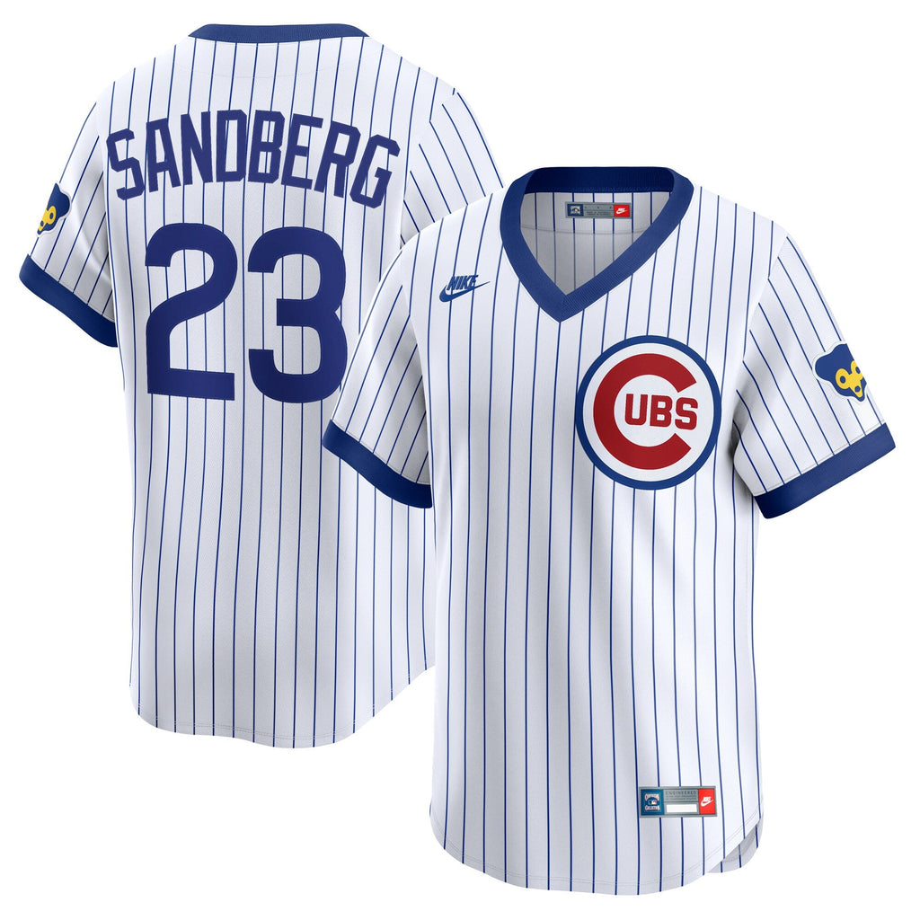 Chicago Cubs Ryne Sandberg White Throwback Cooperstown Collection Limited Baseball Jersey