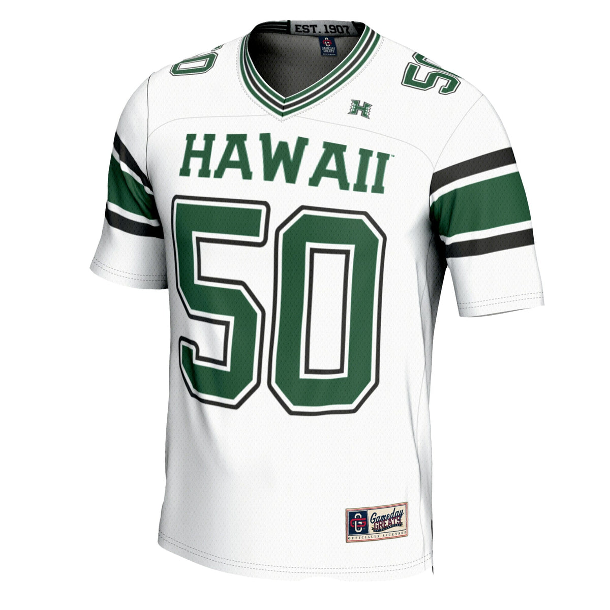 #1 White Hawaii Rainbow Warriors Football Jersey