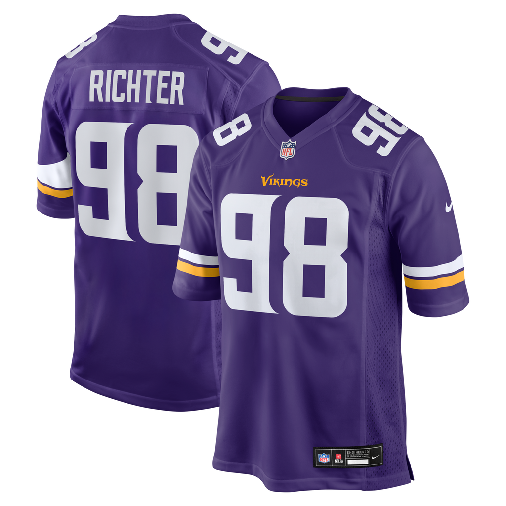 Minnesota Vikings Bo Richter Purple Team Game Football Jersey