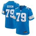 Detroit Lions Larry Borom Blue Team Game Football Jersey