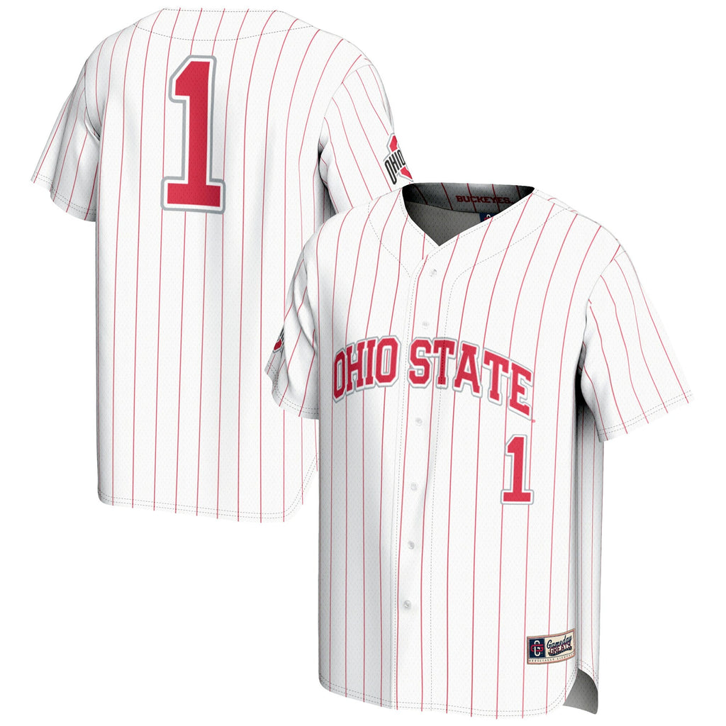 #1 White Ohio State Buckeyes Lightweight Baseball Jersey