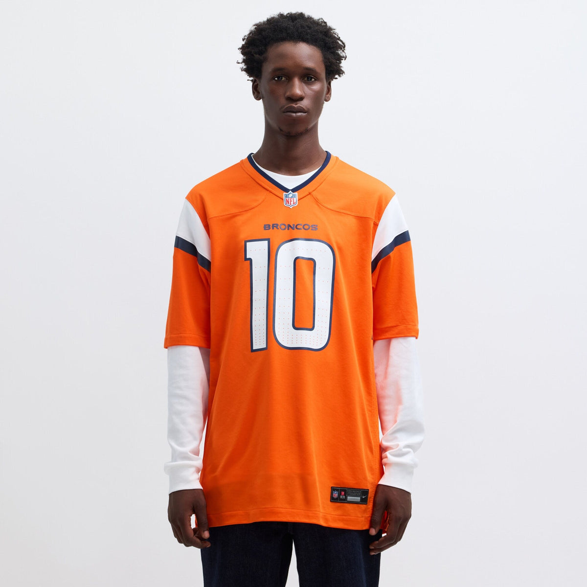 Denver Broncos Bo Nix Orange Player Game Football Jersey
