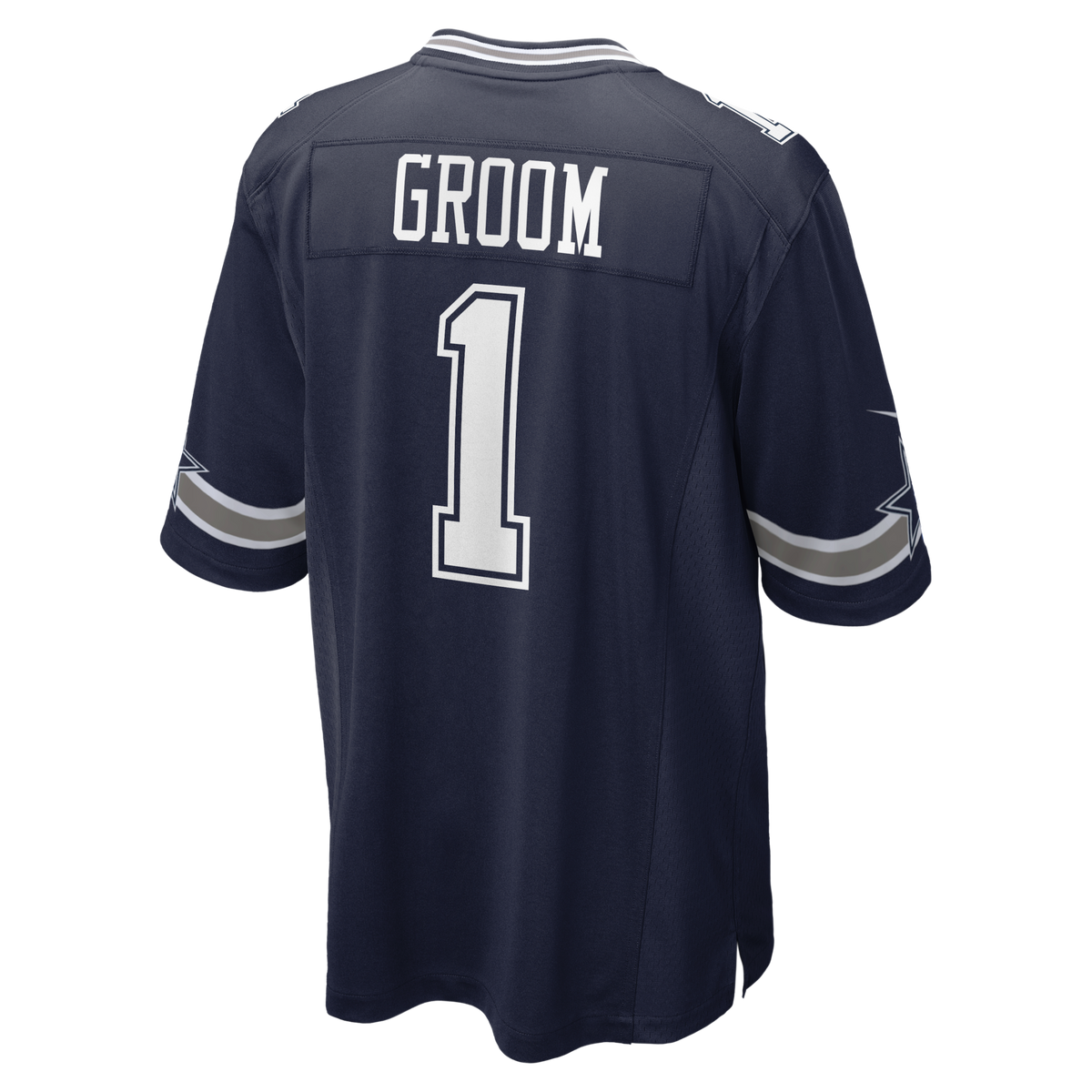 Dallas Cowboys Number 1 Groom Navy Game Football Jersey