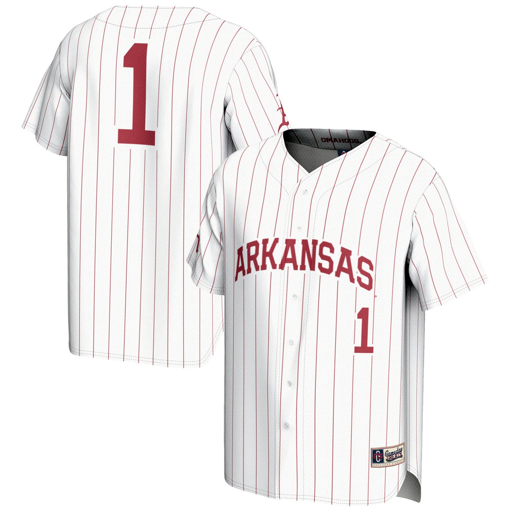 #1 Arkansas Razorbacks Lightweight Baseball Jersey - White