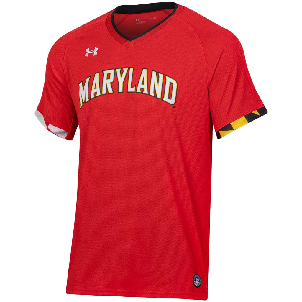 Red Maryland Terrapins Softball V-Neck Jersey