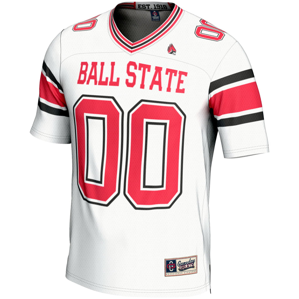 Ball State Cardinals NIL Pick-A-Player Football Jersey - White