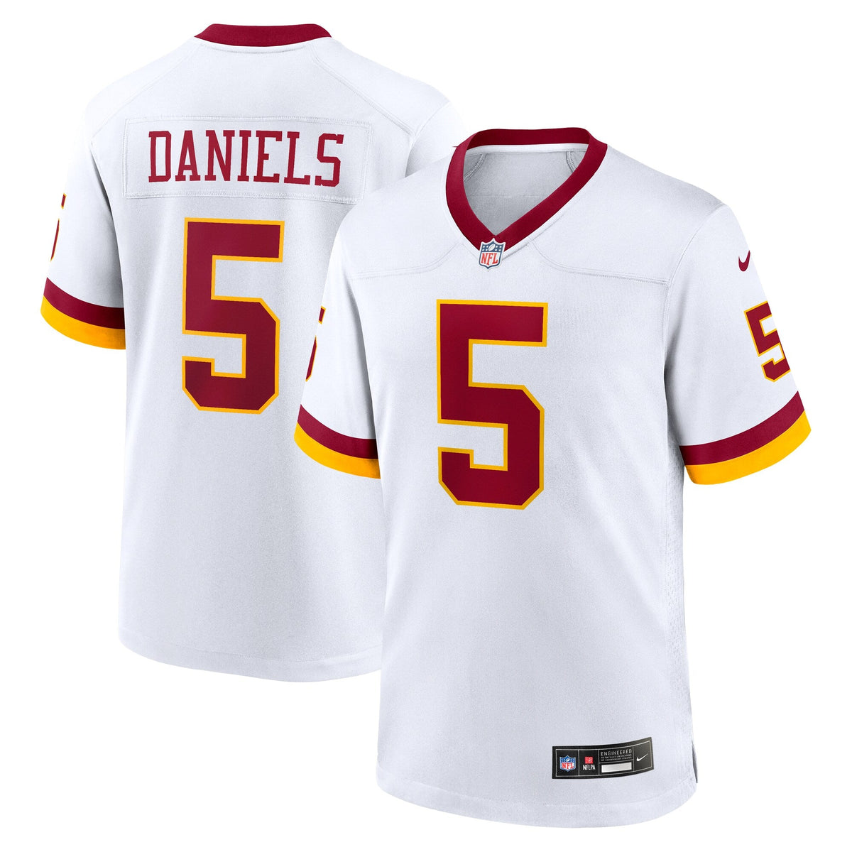Washington Commanders Jayden Daniels White Game Super Bowl Era Football Jersey