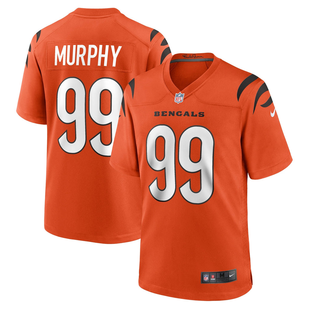 Cincinnati Bengals Myles Murphy Orange Alternate Game Football Jersey
