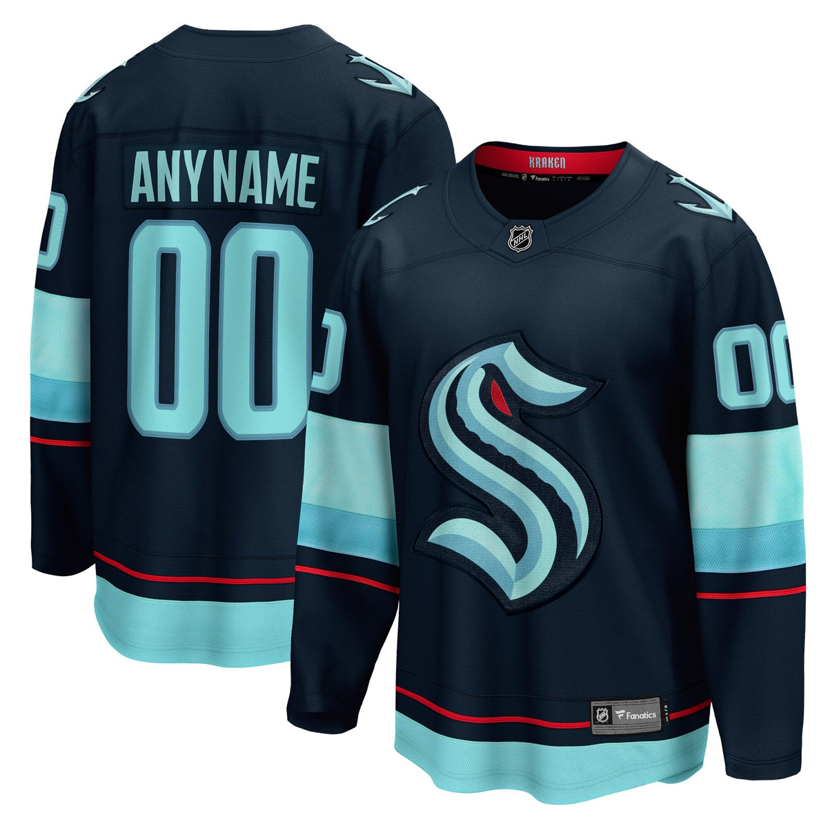 Seattle Kraken Deep Sea Blue Home Breakaway Custom Hockey Jersey