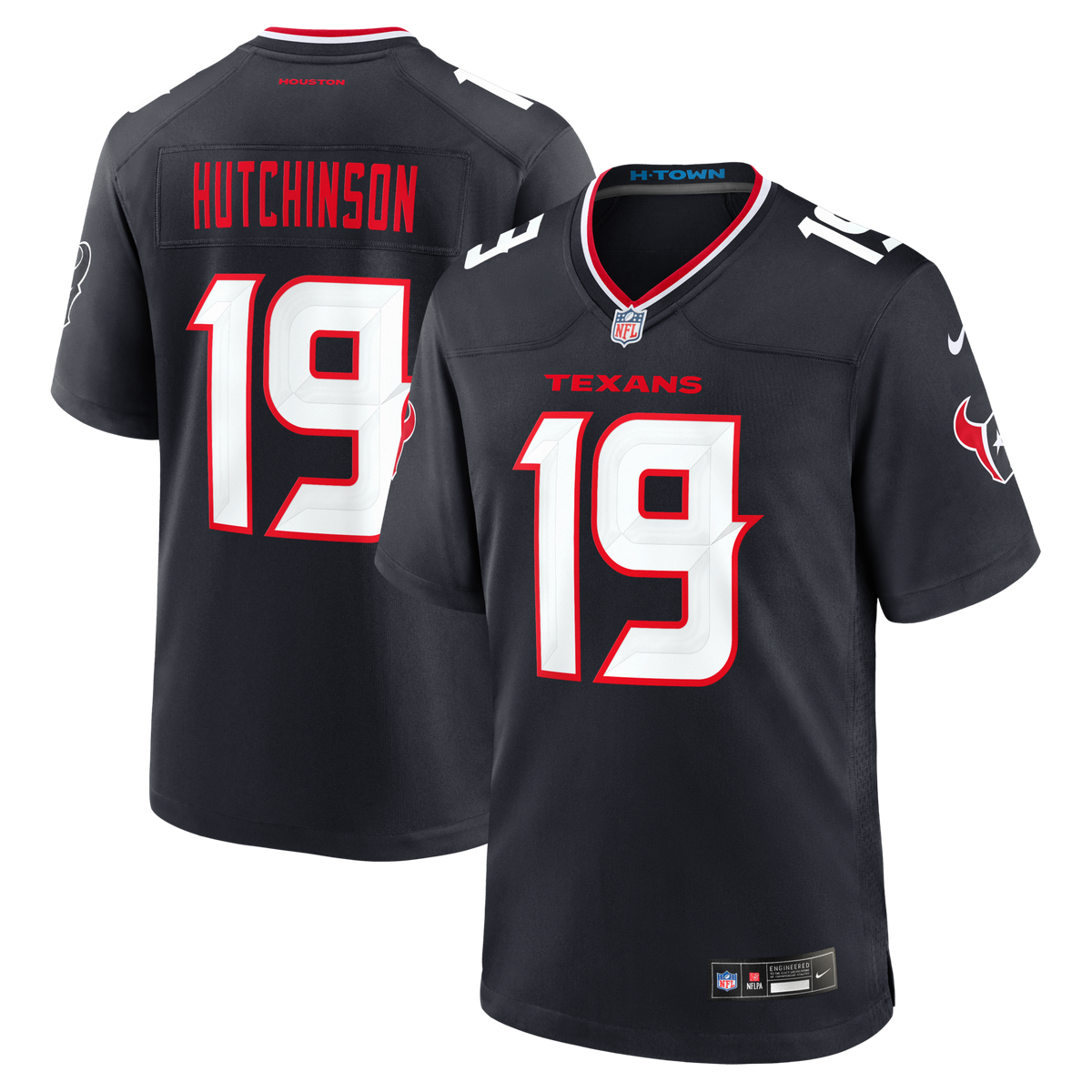 Houston Texans Xavier Hutchinson Navy Team Game Football Jersey