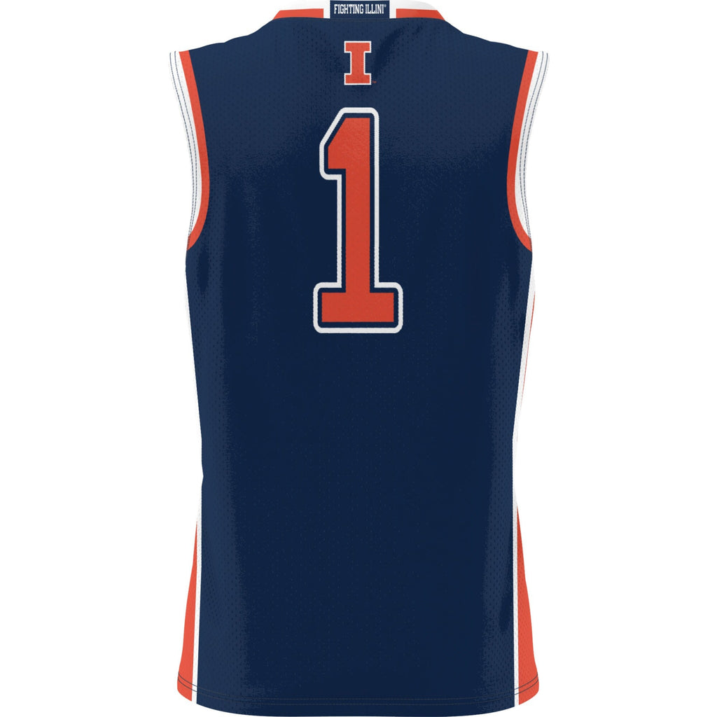#1 Illinois Fighting Illini Lightweight Basketball Jersey - Navy